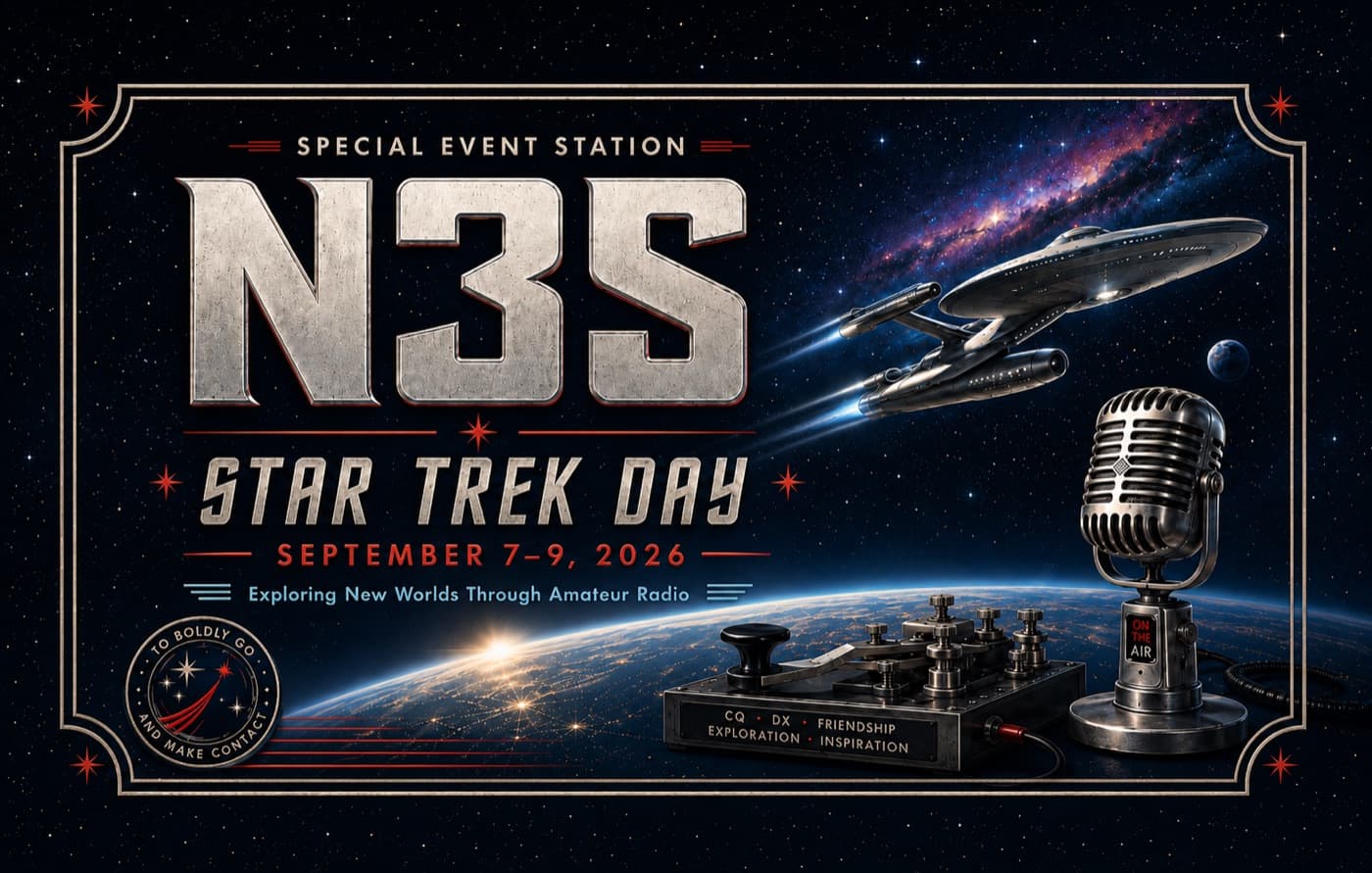 N3S QSL card — Star Trek Day special event station, September 7–9, 2026