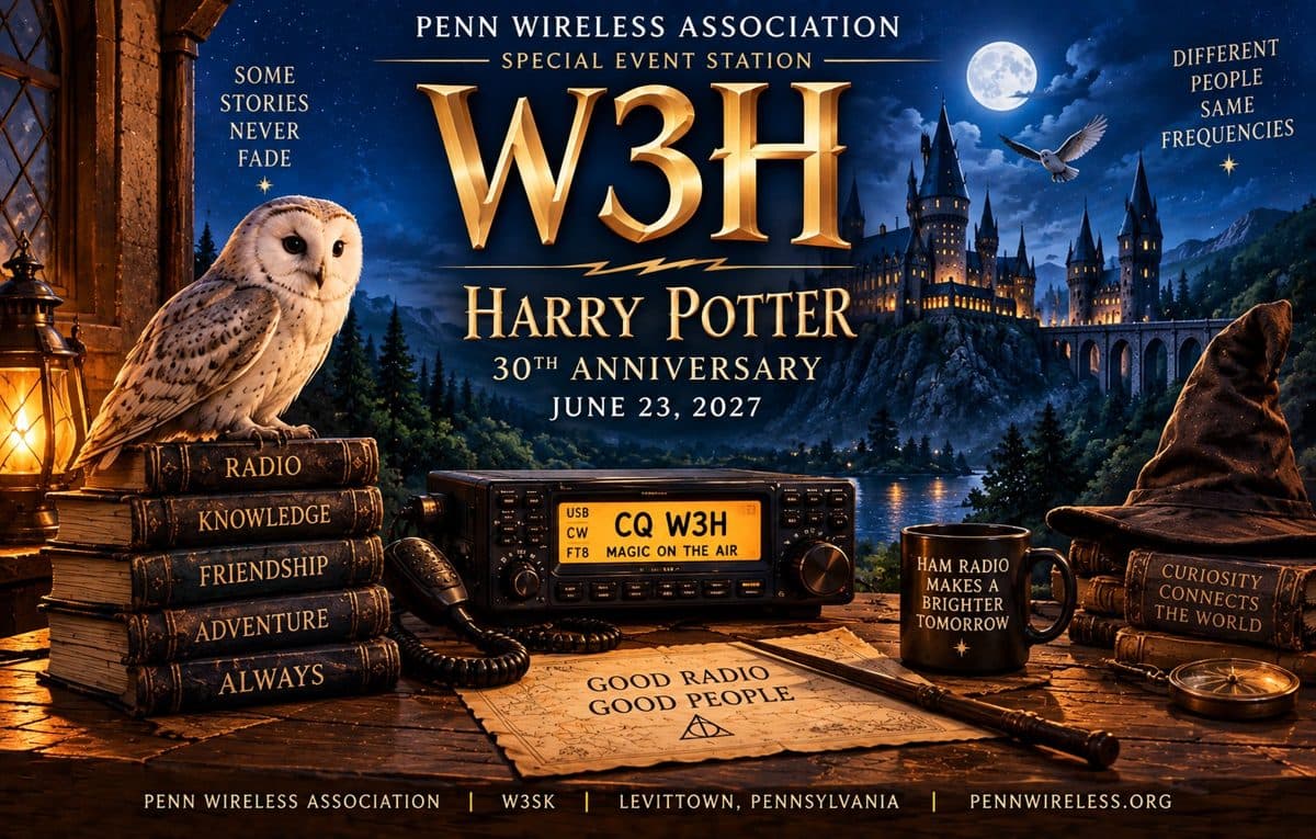 W3H QSL card: Harry Potter 30th anniversary, June 23, 2027