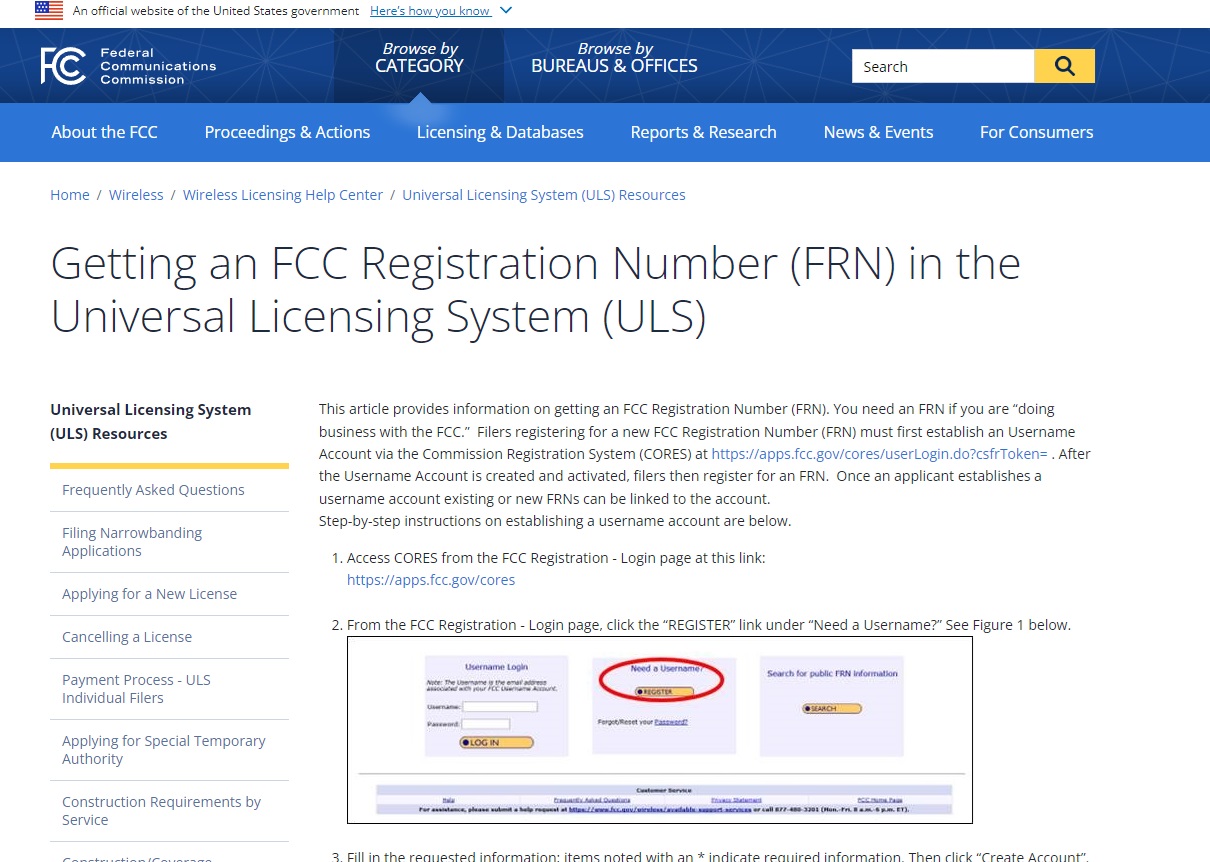 FRN Registration